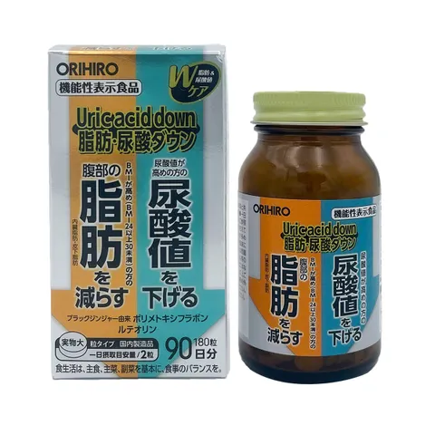 Viên Uống Hỗ Trợ Điều Trị Gout Orihiro Uric Acid Down 180 Viên - Chiết Xuất Hoa Cúc Giảm Acid Uric Trong Máu