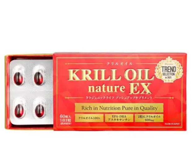 Dầu Nhuyễn Thể Hayari Krill Oil Nature Ex Nhật Bản - 60 Viên, Cô Đặc 18,000mg, Hỗ Trợ Tim Mạch và Trí Nhớ, Omega-3 Cao