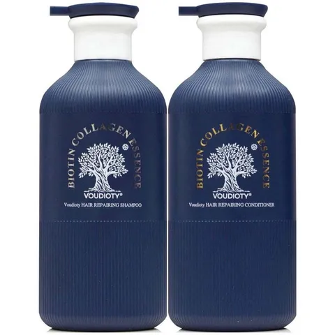 Cặp Dầu Gội Xả Biotin & Collagen Blue Voudioty 500ml - Hương Nước Hoa Giúp Tóc Mềm Mượt & Khỏe Mạnh