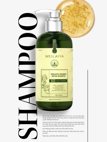 Cặp Dầu Gội Xả Gừng Xanh Detox Weilaiya Luxury 420ml & 200ml - Giúp Tóc Mềm Mượt, Sáng Bóng & Hỗ Trợ Mọc Tóc Khỏe Mạnh