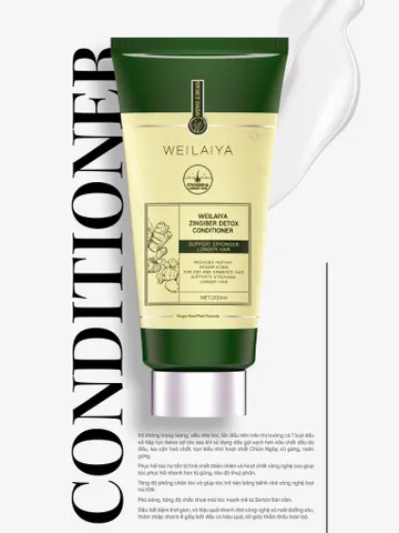 Cặp Dầu Gội Xả Gừng Xanh Detox Weilaiya Luxury 420ml & 200ml - Giúp Tóc Mềm Mượt, Sáng Bóng & Hỗ Trợ Mọc Tóc Khỏe Mạnh
