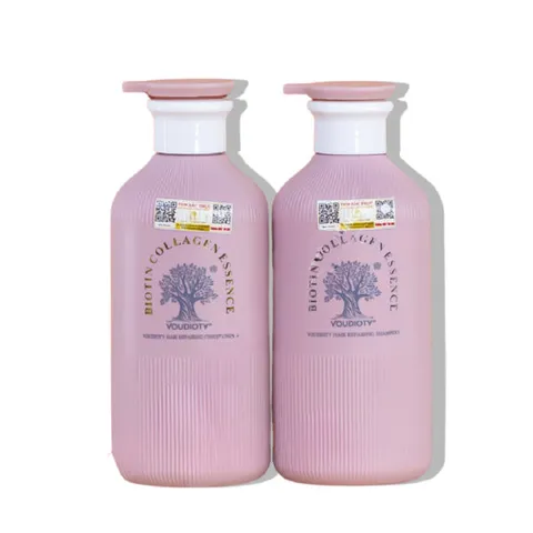 (Hàng nhập khẩu) Cặp dầu gội xả phục hồi Biotin & Collagen Essence Voudioty hồng