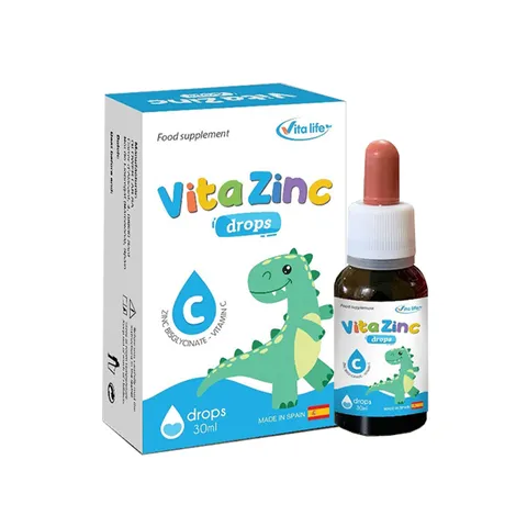 Kẽm Nhỏ Giọt VitaZinc Drops cho Bé - Hỗ Trợ Tăng Cường Sức Đề Kháng & Tiêu Hóa, Bổ Sung Kẽm Bisglycinate và Vitamin C 30ml
