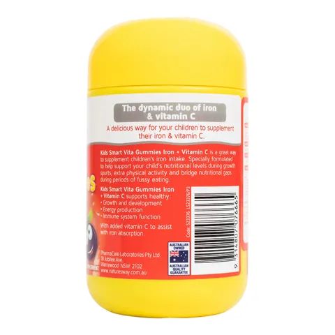 Kẹo Dẻo Bổ Sung Sắt & Vitamin C Nature’s Way Vita Gummies - Hỗ Trợ Sức Khỏe Trẻ Em Từ 2 Tuổi, Vị Trái Cây Ngon Miệng