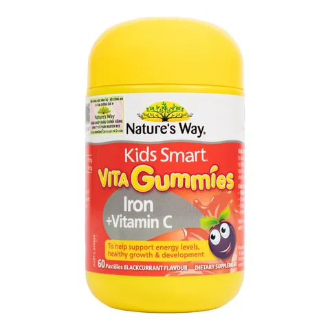 Kẹo Dẻo Bổ Sung Sắt & Vitamin C Nature’s Way Vita Gummies - Hỗ Trợ Sức Khỏe Trẻ Em Từ 2 Tuổi, Vị Trái Cây Ngon Miệng