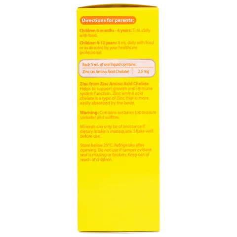 Nature's Way Kids Smart Liquid Zinc - Bổ sung kẽm cho bé từ 6 tháng tuổi, hỗ trợ đề kháng và kích thích cảm giác thèm ăn, 100ml