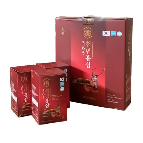 Nước Hồng Sâm Nhung Hươu Linh Chi 365 Hàn Quốc - Giàu Dưỡng Chất Bồi Bổ Sức Khỏe và Tăng Đề Kháng - Hộp 60 Gói 70ml