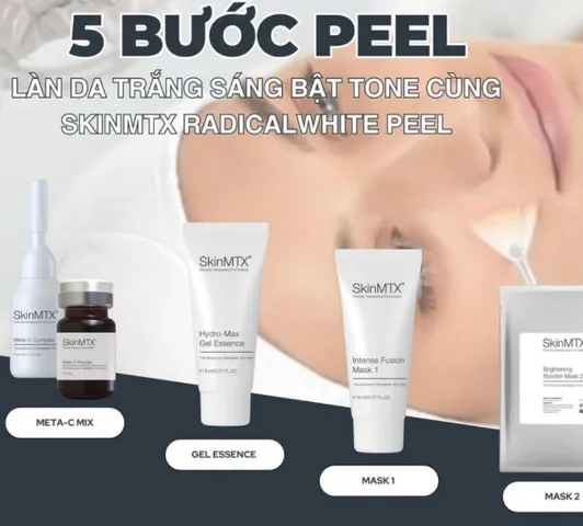 Set Peel Trắng Da Mini Radical White SkinMTX - Bộ 5 Món Dưỡng Trắng, Bật Tone Nhanh Chóng, Giúp Da Sáng Khỏe và Rạng Rỡ