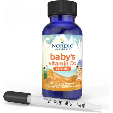 Siro Vitamin D3 Nordic Naturals Mỹ cho trẻ sơ sinh - Hỗ trợ phát triển xương và hệ miễn dịch, dạng lỏng, không mùi vị, 22.5ml