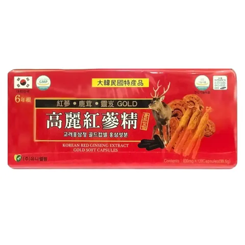 Viên Đạm Hồng Sâm Nhung Hươu Linh Chi Hàn Quốc 120 Viên - Hỗ Trợ Bồi Bổ Sức Khỏe, Tăng Cường Đề Kháng, Giảm Căng Thẳng