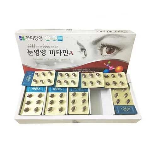 Viên Hỗ Trợ Thị Lực Hanmi Health Of Eye Vitamin A - Tăng Cường Sức Khỏe Mắt với Vitamin A, C, B2 - Hộp 120 Viên Nhập Khẩu Hàn Quốc