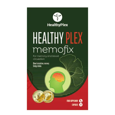 Viên Uống Hỗ Trợ Não Bộ HealthyPlex Memofix 30 Viên - Tăng Cường Trí Nhớ, Bổ Sung Vitamin Tự Nhiên, Dành Cho Người Trưởng Thành