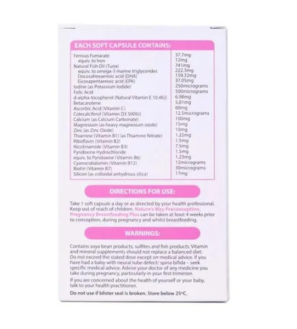 Vitamin cho Bà Bầu Nature's Way PreConception – Bổ Sung DHA, EPA, Vitamin và Khoáng Chất cho Thai Kỳ và Cho Con Bú – Hỗ Trợ Sức Khỏe Tổng Thể