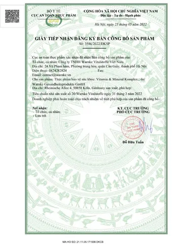 Vitamin Tổng Hợp và Khoáng Chất Warnke - 18 Vitamin và Khoáng Chất Thiết Yếu Giúp Tăng Cường Sức Khỏe Tổng Thể, 100 Viên