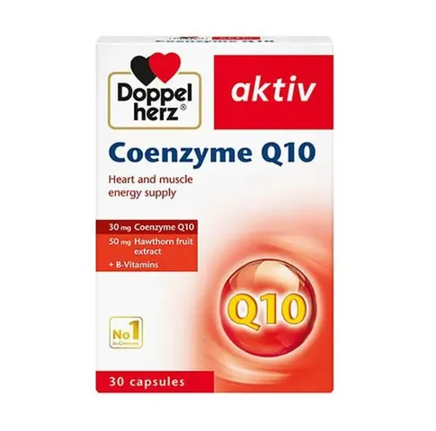 Viên uống Aktiv Doppelherz Coenzym Q10 - Bổ sung CoQ10 và Vitamin B1, B6, B12 hỗ trợ sức khỏe tim mạch, giảm mệt mỏi - 30 viên