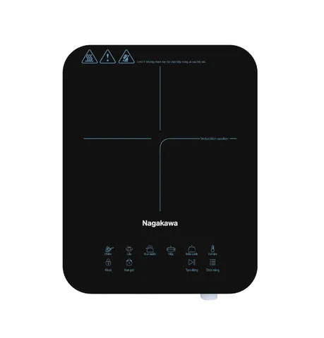 Bếp điện từ đơn Nagakawa NIC6116 2000W - Cảm ứng nhạy 6 chế độ nấu, 8 mức điều chỉnh, thiết kế hiện đại, kèm nồi lẩu 280mm