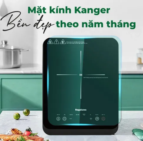 Bếp Điện Từ Nagakawa NIC6215 2500W - Nấu Nhanh Với 8 Chương Trình, Chế Độ Hẹn Giờ Thông Minh, Tặng Nồi Lẩu Inox 30cm