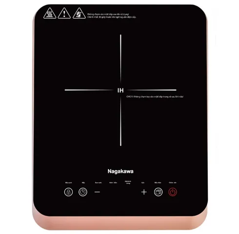 Bếp điện từ Nagakawa NIC6216 2800W - Mặt kính Kanger cao cấp, bảo vệ an toàn, 7 chương trình nấu, tặng nồi lẩu inox 30cm
