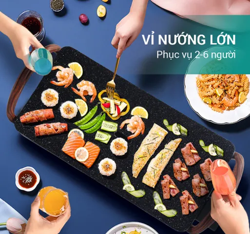 Bếp Nướng Điện Nagakawa NAG3103 1500W - Mặt Nướng Hợp Kim Nhôm Chống Dính Vân Đá, Tiện Lợi Và Bền Bỉ