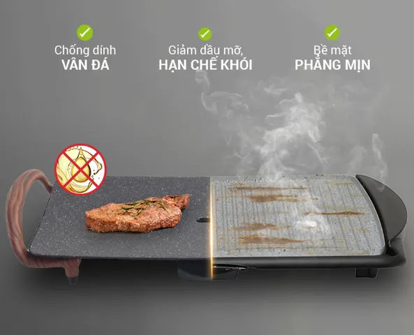 Bếp Nướng Điện Nagakawa NAG3103 1500W - Mặt Nướng Hợp Kim Nhôm Chống Dính Vân Đá, Tiện Lợi Và Bền Bỉ