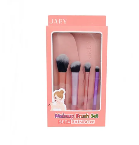 Bộ Cọ Trang Điểm Jary Makeup Brush Rainbow 4 Cây - Set Cọ Lý Tưởng Cho Người Mới Bắt Đầu Tập Makeup, Thiết Kế Tiện Dụng, Màu Sắc Đẹp Mắt