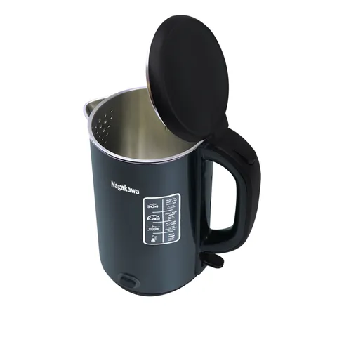 Ấm Siêu Tốc Nagakawa NAG0319 - 1800W, Inox Cao Cấp, Thiết Kế Tối Giản, Dung Tích 1.8L, Chức Năng Giữ Ấm, Tiết Kiệm Thời Gian