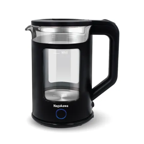 Ấm Siêu Tốc Thủy Tinh Nagakawa NAG0317 - Dung Tích 1.7L, Thiết Kế Hiện Đại, Chức Năng Giữ Ấm, Đun Nước Nhanh Chóng cho Gia Đình 3-4 Người