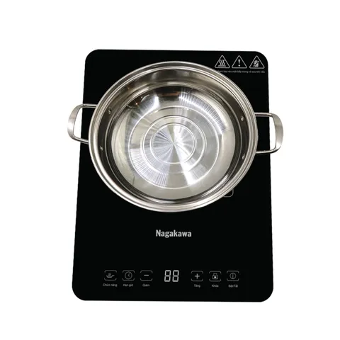 Bếp Điện Từ Nagakawa NAG0714 - Công Suất 2000W, Mặt Kính Chịu Lực, 10 Mức Điều Chỉnh, Tặng Kèm Nồi Lẩu Inox Tiện Dụng