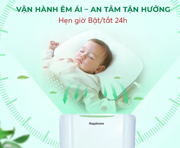 Máy Hút Ẩm Lọc Không Khí Nagakawa NAD8569 25L - Công Suất 25L/ngày, Tích Hợp Lọc HEPA H13, Phù Hợp 40-50m², Chức Năng Sấy Quần Áo