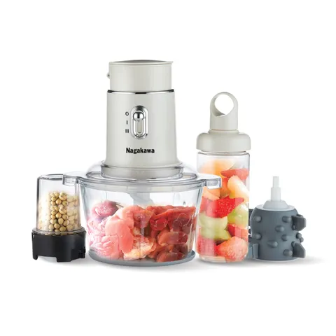 Máy xay thịt Nagakawa NAG0823 Đa Năng 4 Chế Độ - Xay Thịt, Làm Sinh Tố, Nghiền Đồ Khô, Bóc Tỏi - Công Suất 250W, Lưỡi Dao Inox 304