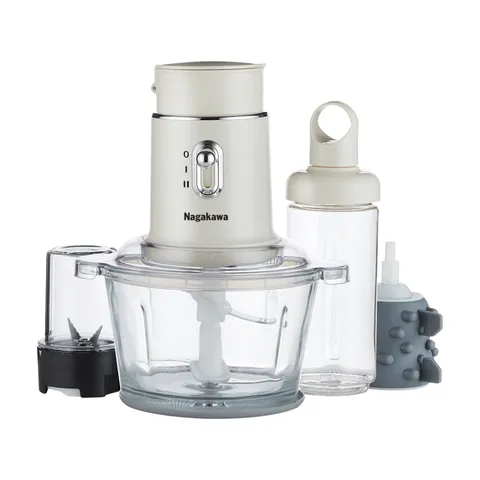 Máy xay thịt Nagakawa NAG0823 Đa Năng 4 Chế Độ - Xay Thịt, Làm Sinh Tố, Nghiền Đồ Khô, Bóc Tỏi - Công Suất 250W, Lưỡi Dao Inox 304
