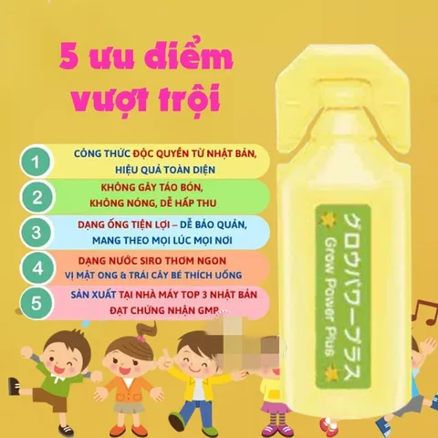 Siro Ăn Ngon Eikenbi Kids Grow Power Plus - Hỗ Trợ Tiêu Hóa & Kích Thích Trẻ Ăn Ngon - Hũ 15 Ống Nhập Khẩu Từ Nhật Bản