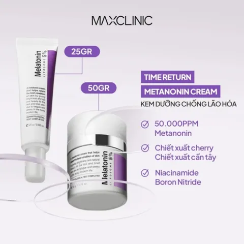 Kem Dưỡng Chống Lão Hoá Maxclinic Time Return Cream 50g - Chăm Sóc Da Mặt, Dưỡng Ẩm, Ngăn Ngừa Thâm Nám, Tái Tạo Collagen