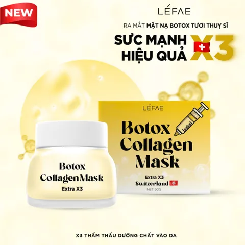 Mặt Nạ Collagen Tươi LÉFAE - Gel Dưỡng Ẩm Công Nghệ Thụy Sĩ 50g, Chống Lão Hóa, Cấp Ẩm 72 Giờ, Phục Hồi Da Mịn Màng