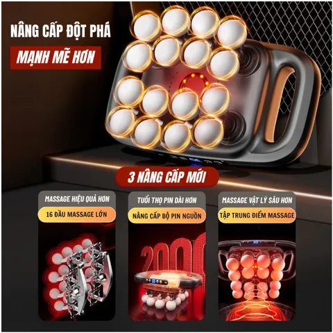 Máy Massage Toàn Thân Cầm Tay 16 Đầu Công Suất 35W - Thiết Bị Chăm Sóc Sức Khỏe Hiện Đại, Massage Đa Điểm Tại Nhà