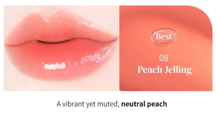 Son Tint Macqueen NewYork Dewy Water Glow Lip 08 Peach Jelling - Hồng Đào Nude Mỏng Nhẹ, Bóng Tự Nhiên, Lướt Môi Mềm Mượt