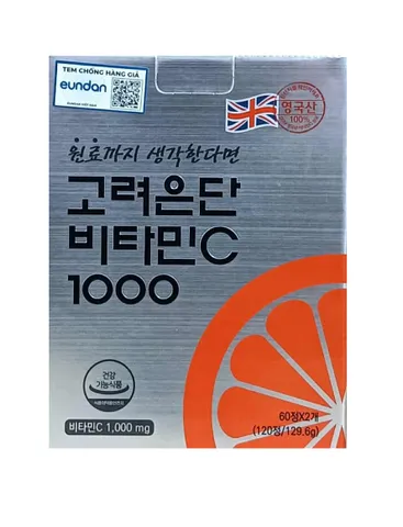 Viên uống Vitamin C 1000mg Korea Eundan - Tăng sức đề kháng, làm đẹp da, Hàng nhập khẩu từ Hàn Quốc, 120 viên