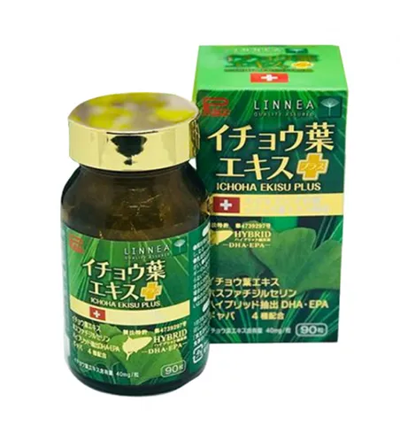 Viên Uống Bổ Não Ichoha Ekisu Plus - Hỗ Trợ Tuần Hoàn Não, Cải Thiện Trí Nhớ, Tăng Cường Tập Trung, Chiết Xuất Bạch Quả - 90 Viên