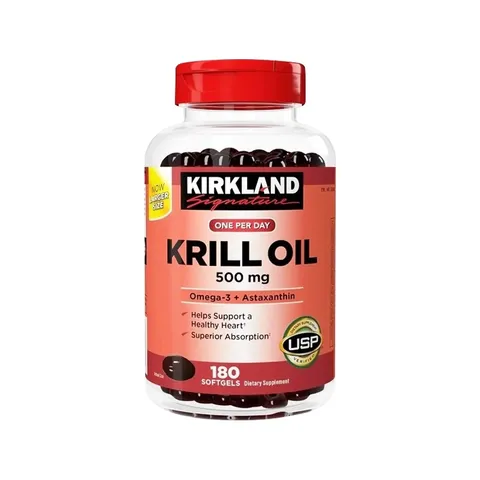 Omega Dầu nhuyễn thể Kirkland Signature Krill Oil 500mg, 180 viên của Mỹ