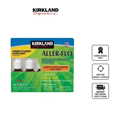 Vỉ 5 Hộp Xịt Mũi Viêm Xoang Kirkland Aller Flo 144ml - Hỗ Trợ Giảm Nghẹt Mũi và Dị Ứng Hiệu Quả Từ Nhật Bản