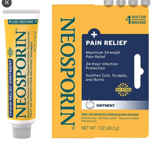 Kem Mỡ, kem bỏng, kem sẹo Neosporin + Pain Relief Ointment 28.3G