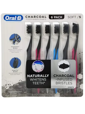 Set Bàn chải đánh răng Oral-B Charcoal than hoạt tính - 6 chiếc