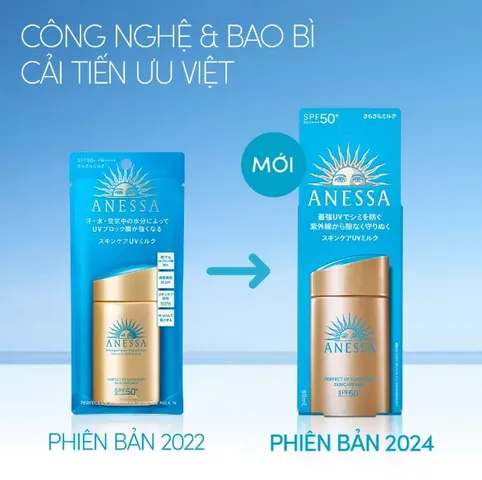 Kem Chống Nắng Anessa Perfect UV Sunscreen Milk SPF50+ 60ml - Dưỡng Da, Kiểm Soát Dầu, Bảo Vệ Tối Đa Dưới Ánh Nắng Mặt Trời