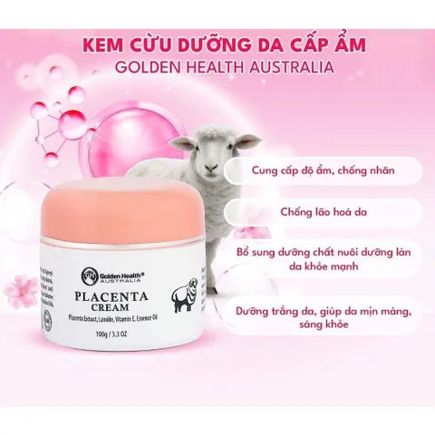 Kem cừu dưỡng da cấp ẩm Golden Health Placenta Cream Essence Oil