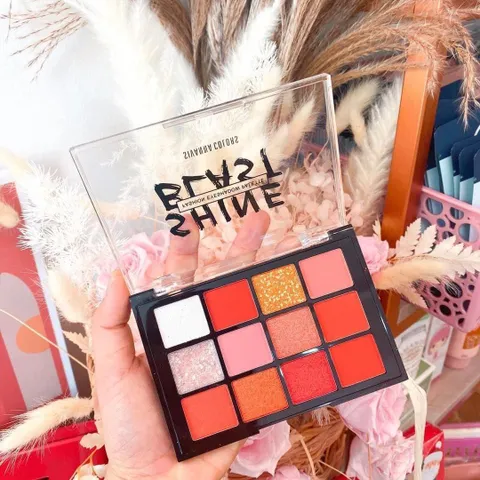Bảng Phấn Mắt Nhũ 12 Ô Sivanna Colors Shine Blast Eyeshadow Palette màu 01 HF5015