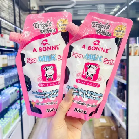 Muối Tắm Trắng Da Sữa Bò Spa Bonne Thái Lan hộp 350g - Yogurt Salt