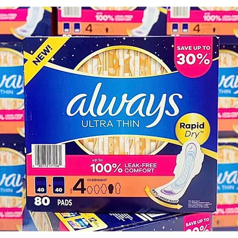 Băng vệ sinh Always Ultra Thin Advanced Overnight 80 miếng
