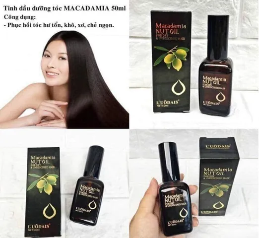 Tinh dầu dưỡng tóc MACADAMIA serum dưỡng tóc uốn Luodais NUT OIL 50ML
