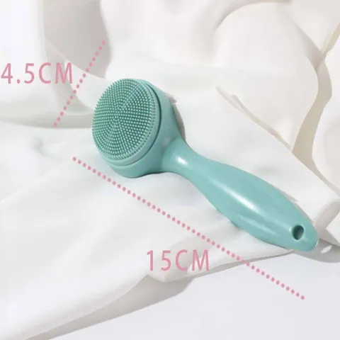 Cọ Rửa Mặt Silicone 3D Mềm Cán Dài - Loại Bỏ Mụn Đầu Đen và Chăm Sóc Da Hiệu Quả, Làm Sạch Sâu