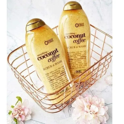 Sữa Tắm Tẩy Tế Bào Chết OGX Coconut Coffee 577ml - Dưỡng Ẩm, Giúp Da Mịn Màng và Khỏe Mạnh với Hương Dừa và Cà Phê